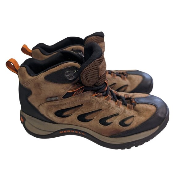 Merrell Reflex 4 Mid Waterproof Hiking Boots Mens Size 9 Durable Brown Suede - Picture 1 of 9